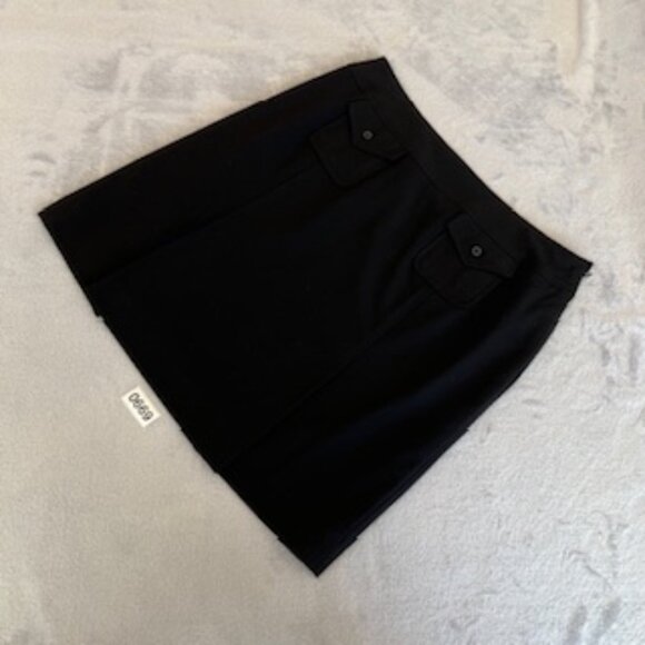 Larry Levine Women's Black Straight Skirt With Front Pockets Wide Waist Band 10 - Picture 13 of 15